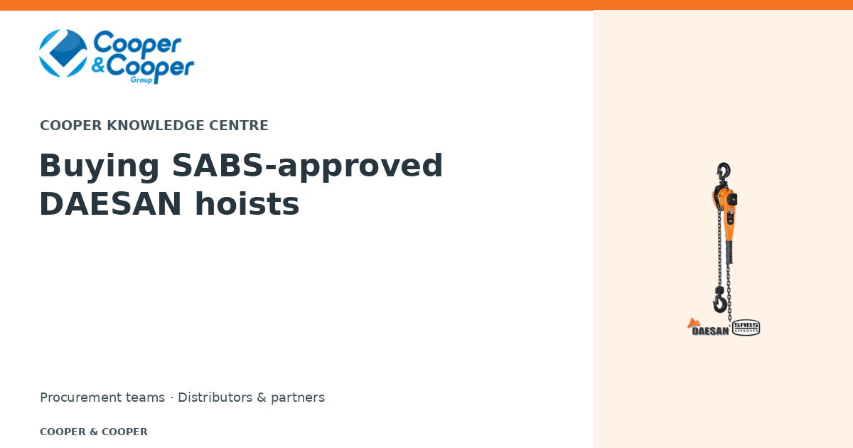 Buying SABS-approved DAESAN hoists — Cooper article cover