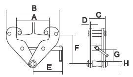 DONSA StageMaster Stage Beam Clamp dimensional views