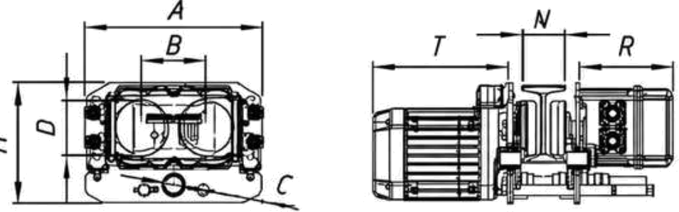 DONSA-X Motorised Trolley dimensional drawing